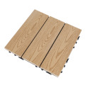 Outdoor/Garden WPC DIY Tiles Click 3D Wood Grain Embossing Solid Composite Wood Plastic Floor Deck Tiles